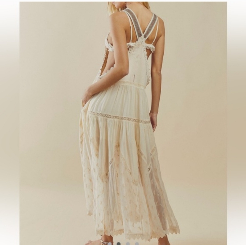 Free People Trails End Skirtall Overall Dress Excellent Condition SMALL CALL OUT - Picture 3 of 8
